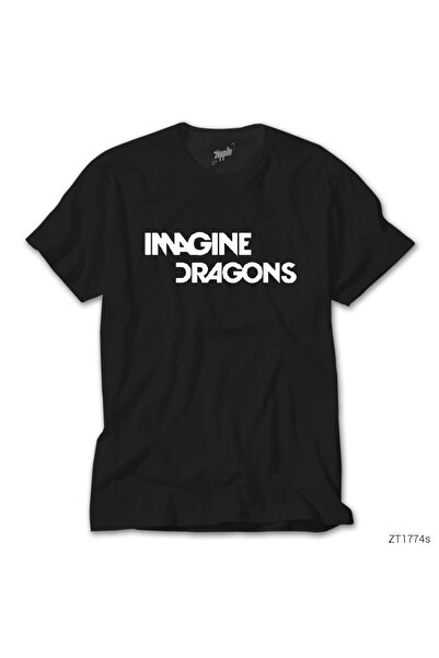 Liyada Μαύρο μπλουζάκι με λογότυπο Imagine Dragons