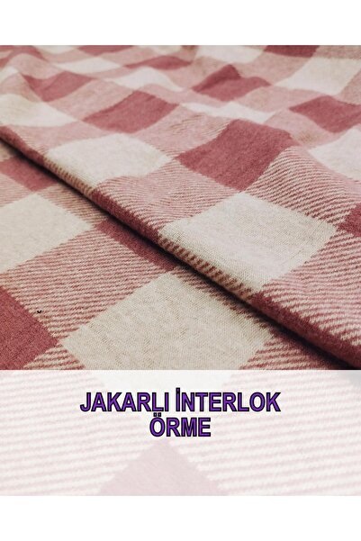 Kumaş Parça Рожева кава жакардова інтерлок в'язка - Ширина: 140