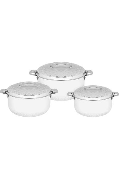 Alsaif Gallery Noura Al Saif Gallery Canister Set, 3.5-5-2.5 Liters, 3 Pieces - Silver