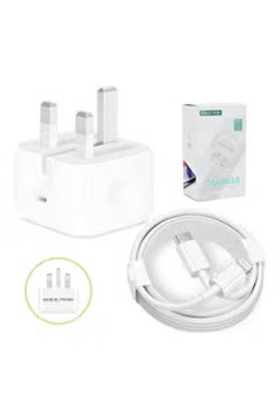 Generic شاحن سريع 20 وات من النوع C PD مع كابل Lightning من النوع C بطول 1 متر