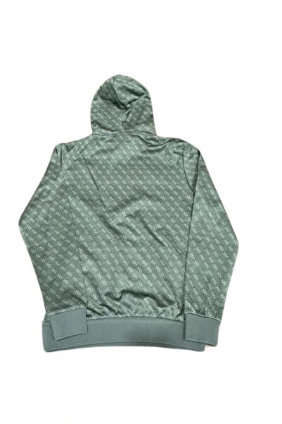 Guess Erkek Tamamı 4g Logolu Kapüşonlu Gri Sweatshirt