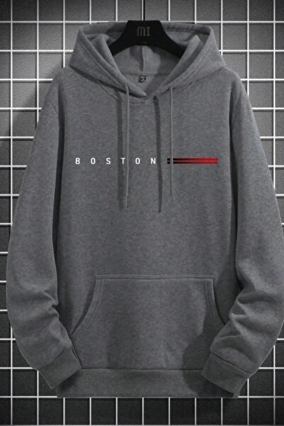 NO 601 Ανδρικό φούτερ με κουκούλα Nardogrey Boston με στάμπα