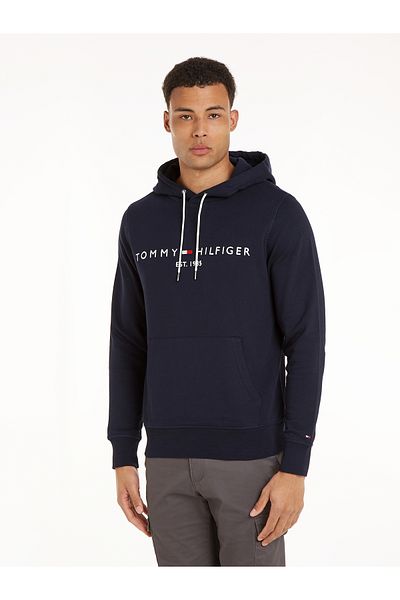 Tommy Hilfiger Tommy Hilfiger Blue Hooded Full Sleeve Printed Hoodies