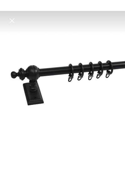 Emsal 100cm Anthracite Rustic Wooden Curtain Hanger - Track and Tube