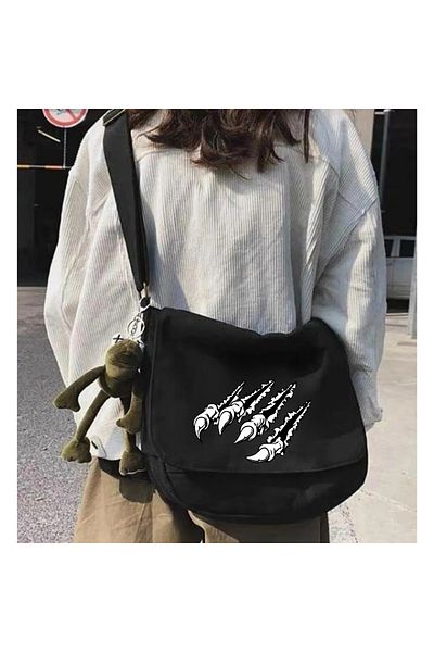 Touz Moda Eagle Claw Black Messenger Bag