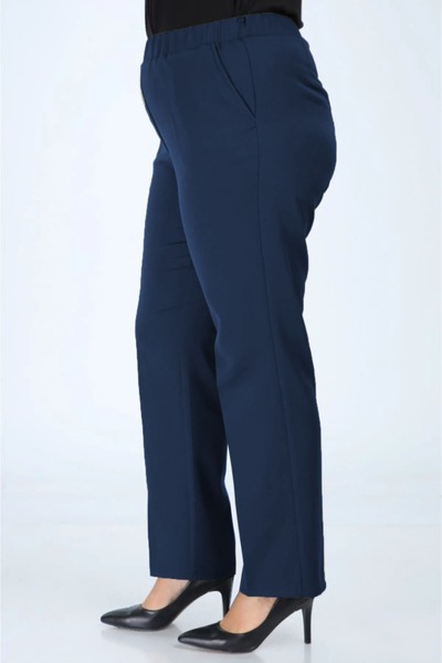 FATELLA Women's Elastic Waist Large Size Pants Fabric Pants