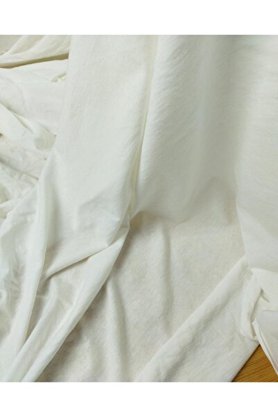 Kumaş Parça Екрю кольоровий тонкий супрем-трикотаж - ширина: 180