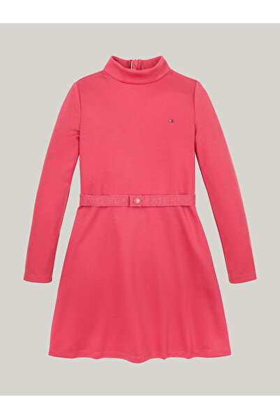 Tommy Hilfiger Tommy Hilfiger Pink Mock Neck Full Sleeve Solid Dresses