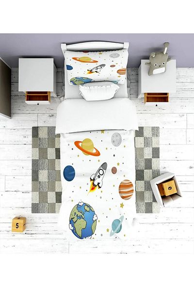 EVSEHOMES Rocket Suit - 70X260 Background Curtain with Two Blades - Bedspread and Pillow Size Choose