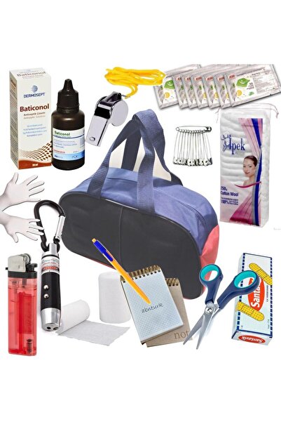 abnturk 50 Çok Acil Yaşam Malzemeli Deprem Çantası içi gerekli Dolu ilk yardı...