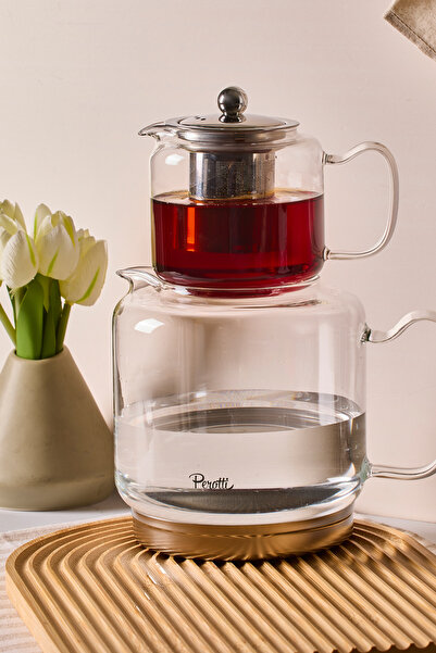 Perotti Elena Induction Base Borosilicate Glass Teapot Set