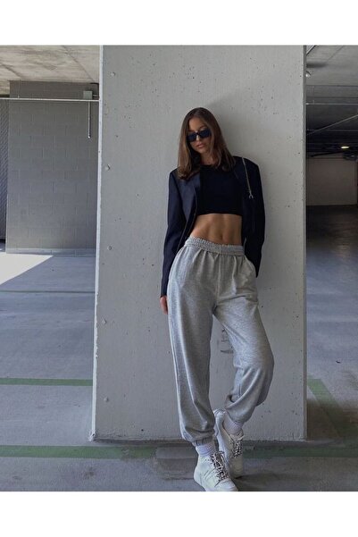 JustBS ΓΥΝΑΙΚΕΙΟ ΓΚΡΙ ΒΑΜΒΑΚΙ ΧΕΙΜΕΡΙΝΟ JOGGER ΠΑΤΣΙ ΦΟΡΜΑ ΠΑΤΣΙ