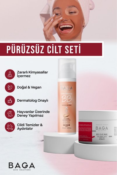 Baga Red Clay Mask & Bb Cream Medium Set of Two