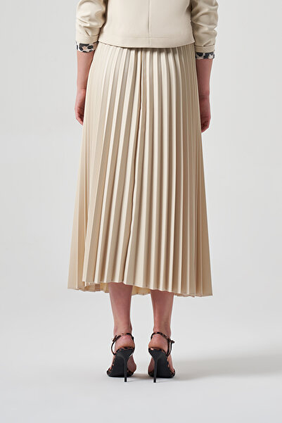 Nuss 8037 Model Pleated Cream Skirt