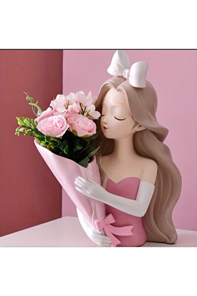 Genel Markalar Prenses Fiyonklu Buketli Kız Tasarım vazo