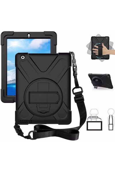 Teknokap Apple iPad Mini 5 El Tutma Aparatlı Taşıma Askılı Zırhlı Tam Korumal...