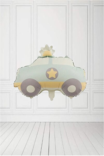 BİDOLUMUTLULUK Polis Arabası Folyo Balon Retro Parti Eğlence