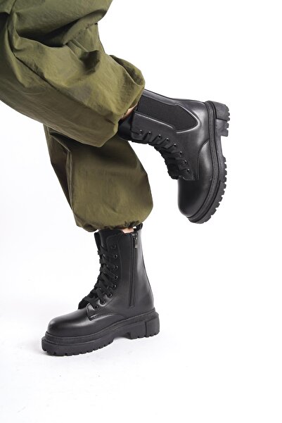 CZ London Women's Daily Boots Comfortable Fit High Sole Zippered Lace up Women's Boots