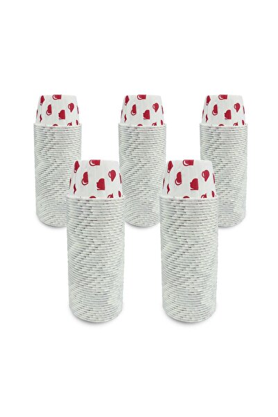 KAFEM Kalp Puantiyeli Muffin Kek Kapsülü 50li X 5 Paket - K04