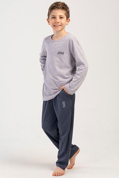 VİENETTA Costum de pijama gri cu mânecă lungă pentru băiat C8T4N1O504