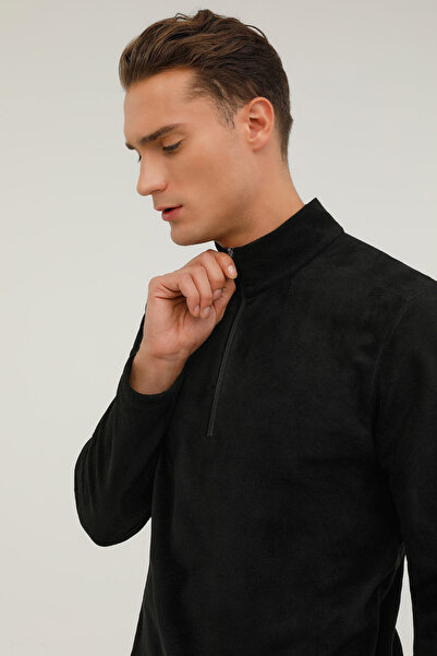 Kinetix Fleece na zip 2pr Černý pánský fleece