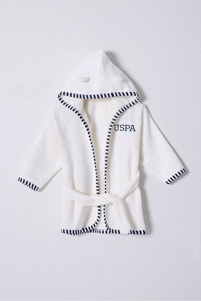 U.S. Polo Assn. يو اس بولو اسن. رداء حمام كريمي للأطفال الرضع