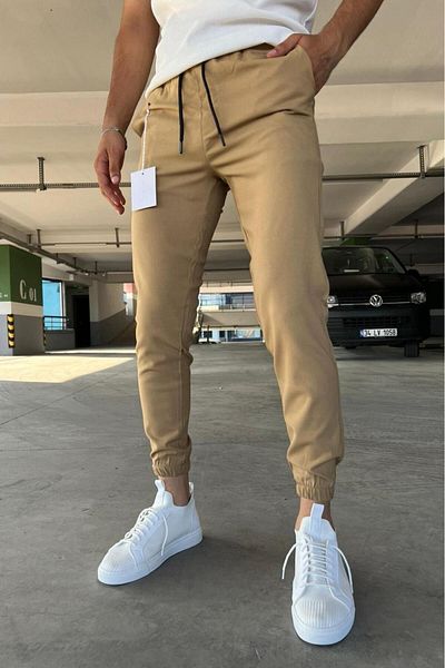 Oksit Wendy Men's Jogger Pants with Tight Fit Legs and Elastic Waist