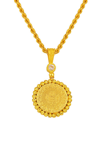 Bilezikci Çeyrek Altınlı 14 Ayar Zincirli Kolye