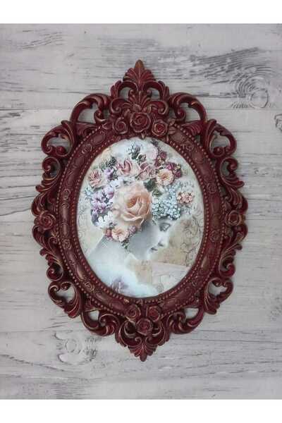 ZE DEKORASYON Çerçeveli Kadın Tablo-42cmx30cm