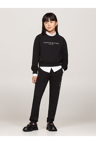 Tommy Hilfiger Tommy Hilfiger Black Round Neck Full Sleeve Printed Sweatpants Set