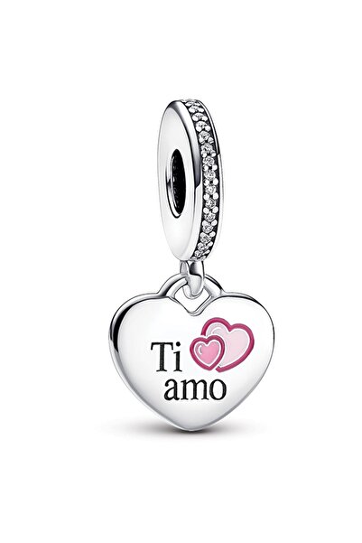 Pandora Ti Amo kalp sallantılı charm