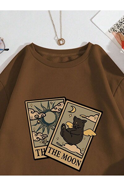 EVIus UNISEX Paris K pisică Card B cu imprimeu Confortabil și elegant Sweat tricou Ușor flexibil