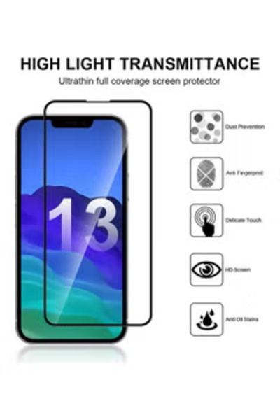 Generic واقي شاشة كامل من الزجاج المقوى لهاتف Apple iPhone 13 مقاس 6.1 بوصة ب...
