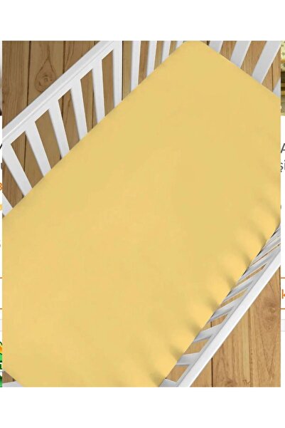 GERCELLA %100 NATÜREL COTTON 100x150 cm LASTİKSİZ  SARI BEBE ÇARŞAFI BED SHEE...