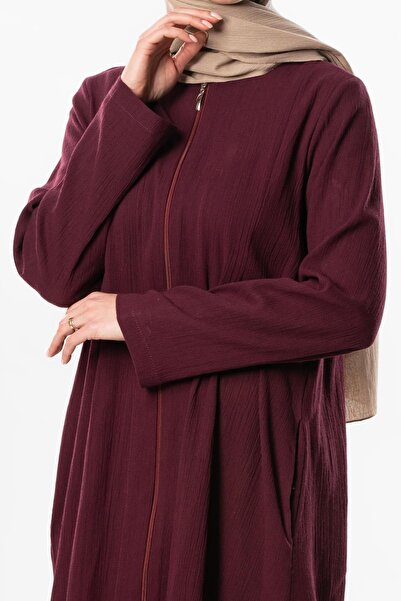 Eliş Şile Bezi Hicran Sile Cloth Zippered Seasonal and Summer Ferace Plum Mrd