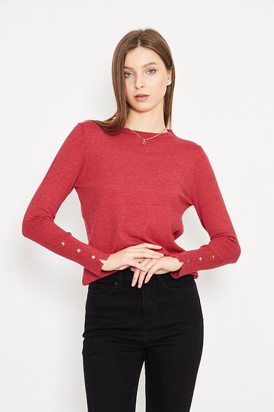 Irmak Kerekli Pulover de damă din tricotaje cu decolteu roșu - 1060