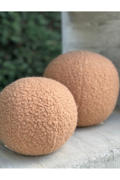 bohemoon Teddy Top Dekoratif Yastık Kahve Büyük