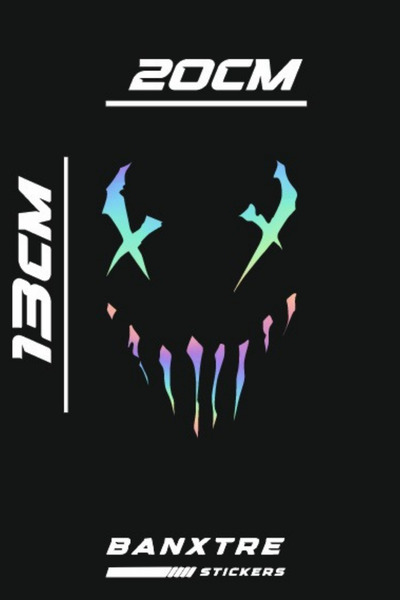 Banxtre Motor-Araba-Kask için Venom Sticker Parçalı Versiyon (13CMx20CM)(1 Adet)