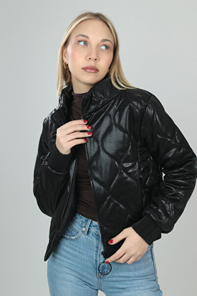OVERTOP Women's Shiny Detailed Coat