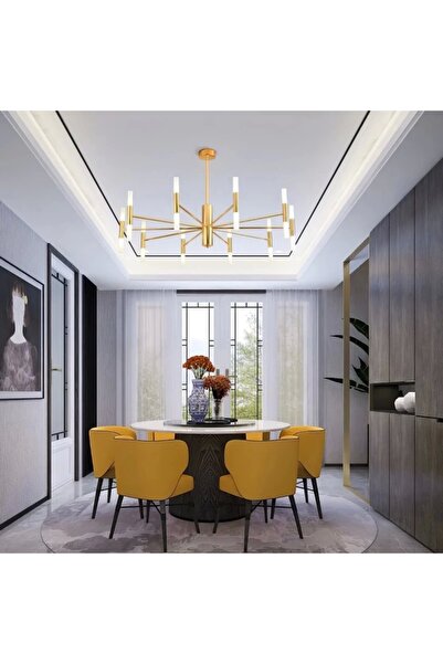 NZL Lighting Ledli Plafonyer Modern Aydınlatma Gold Sarkıt Ledli Salon Avize ...