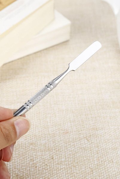 Chavin 2 Parça Aynalı Çelik Makyaj Fondöten Krem Karıştırma Spatula Palet Set cin906