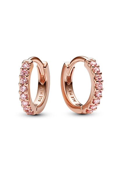 Pandora Işıltılı Pembe Halka Küpeler