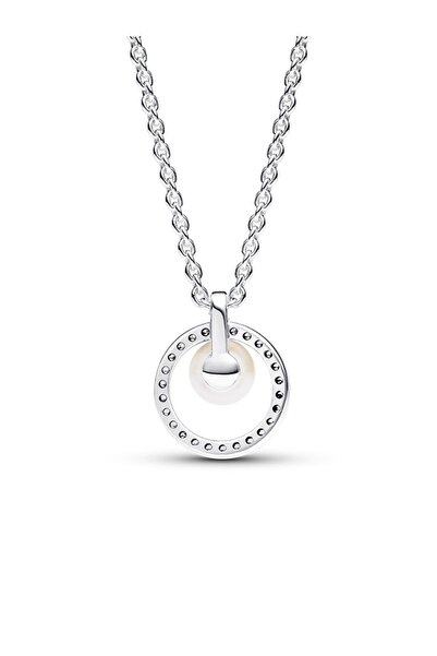 Pandora İşlenmiş Tatlı Su Kültür İncisi ve Pavé Kolye