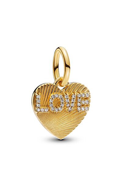 Pandora İşleme Yapılabilir Kalp Etiket Sallantılı Charm