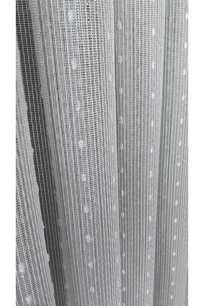 Yuka Silver Glitter Leaded Iron - 1/3 Close Pleat Tulle Curtain, Vertical Stripe Snowflake