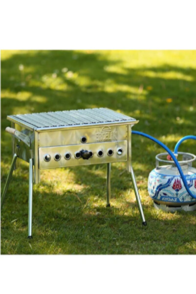 Efsoon Organics Lav Taşlı Tüplü Mangal - Krom Çelik 44 cm