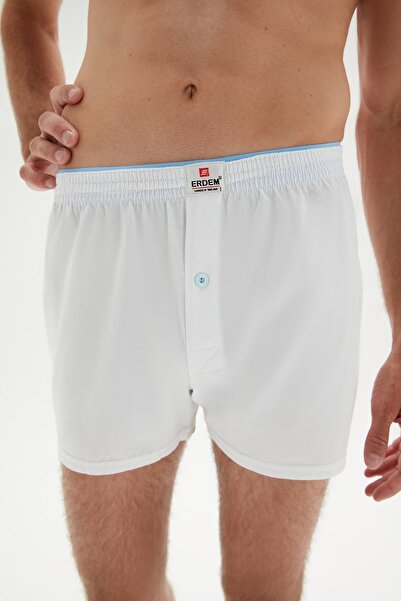ERDEM İÇ GİYİM Erdem White Combed Cotton Boxer 1400