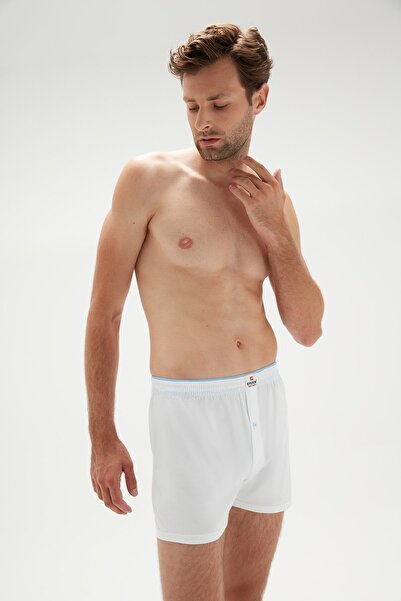 ERDEM İÇ GİYİM Erdem White Combed Cotton Boxer 1400