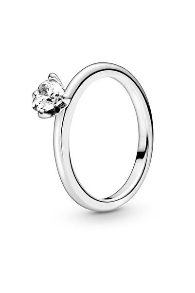 Pandora Şeffaf Kalp Tektaş Yüzük