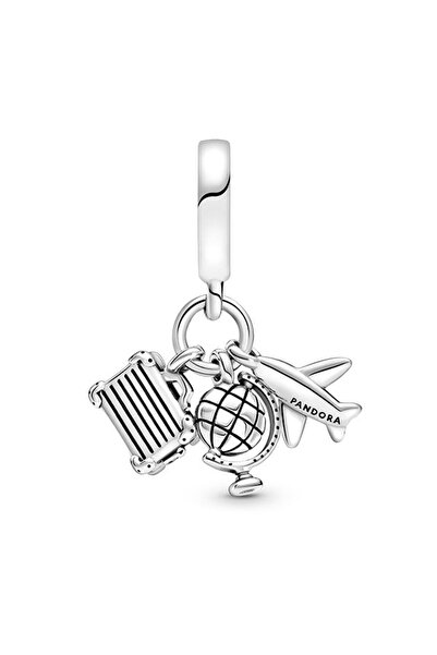Pandora Uçak, Dünya Küresi ve Bavul Sallantılı Charm